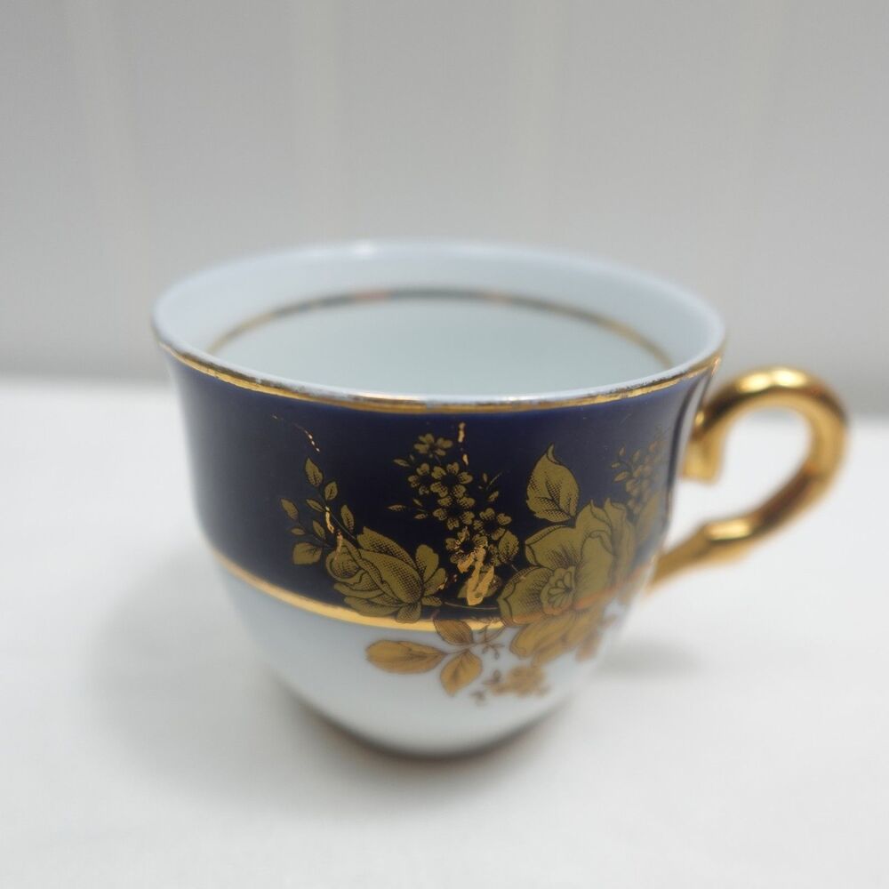 Vintage A.I. Czech Republic Cobalt Blue Porcelain Demitasse Cup & Saucer - Picture 11 of 14
